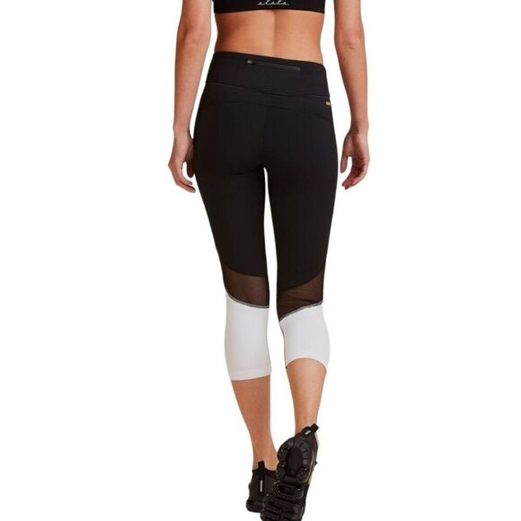 Alala x Revolve Captain gym leggings Size Large black & white mesh panel - Picture 3 of 6